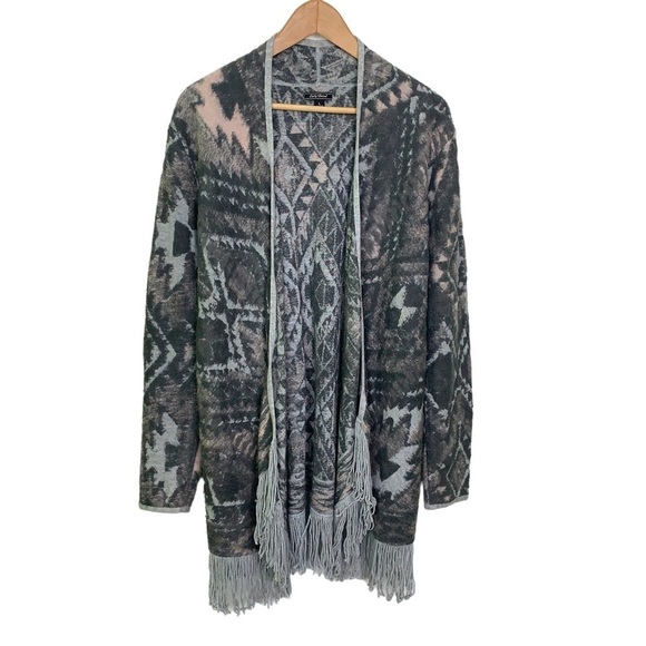 Lucky Brand Bohemian Fringed Cardigan - Picture 1 of 7